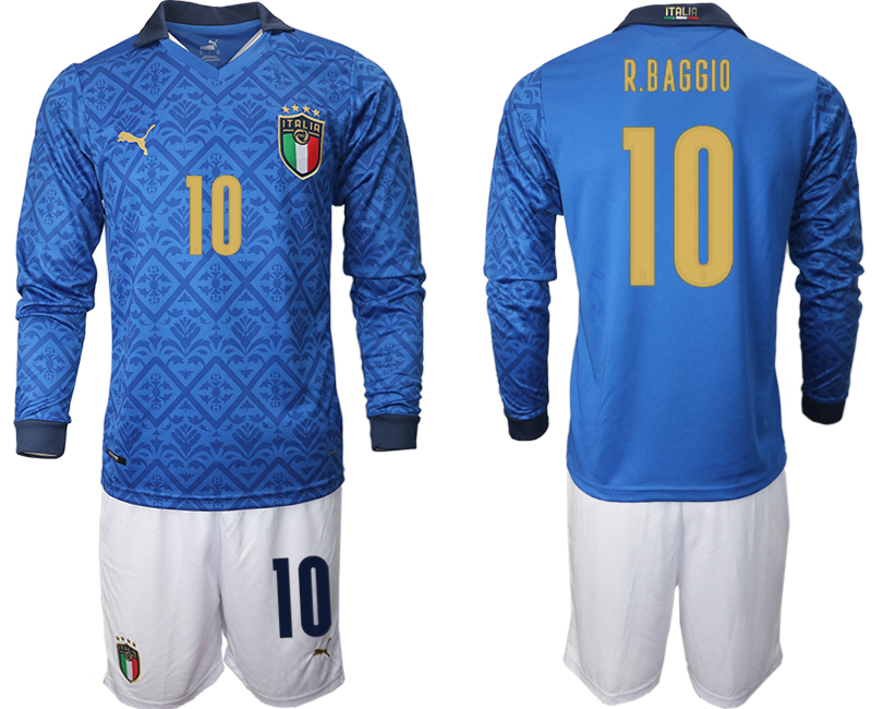Men 2021 European Cup Italy home Long sleeve #10 soccer jerseys